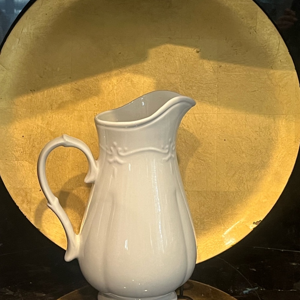 Southern Living Cream Ceramic Pitcher